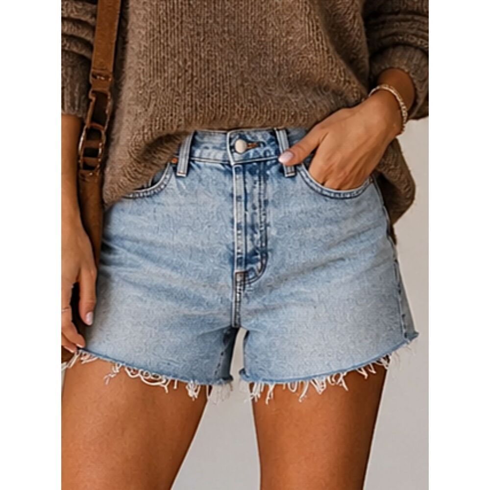 Fidelity Denim Harley Shorts 29 High Rise Relaxed Cut Off Light Wash Stretch